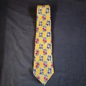 Vintage Barrington Yellow Floral Print Neck Tie‎ Business Office